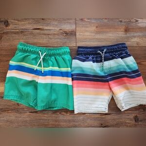 Striped Kids Swim Shorts Set